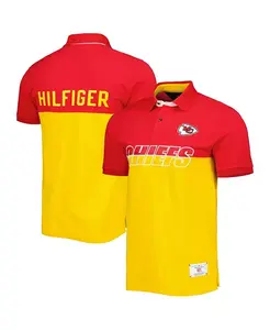 Мужская поло Kansas City Chiefs с цветными блоками в желто-красной гамме Tommy Hilfiger