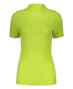 Топ с короткими рукавами и эффектом морщин Low Classic, зеленый