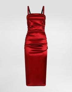 Приталенное платье из стрейч-сатина DOLCE & GABBANA, бордовый