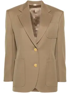 Однобортный пиджак с узором Horsebit Gucci, коричневый