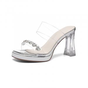 Golden Silk Rabbit Женские сандалии на одной застежке серебристые, цвет Silver