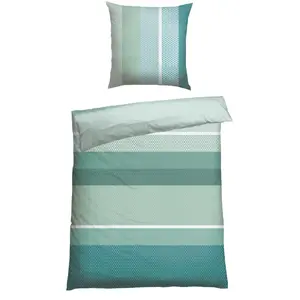 Постельное белье Schiesser «Endy Stripes из мягкого хлопка с крупными и мелкими полосками», MADE IN GREEN от OEKO-TEX, зеленый