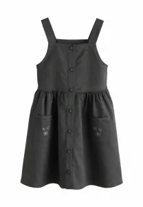 Платье-Сарафан стандартного кроя с вышитыми пуговицами спереди. Next, Grey