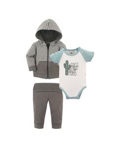 Коллекция Cotton Collection: гибкая толстовка, боди или футболка и подходящие брюки Yoga Sprout, Shark baby