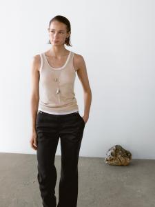 Топ из 100% хлопка с двумя бретелями Massimo Dutti, Mink