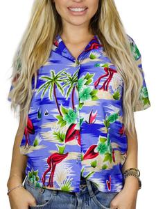 Блуза King Kameha Flamingos, светло-голубой