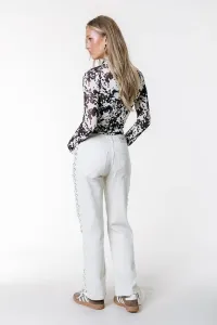 Джинсы прямого кроя jones с плетеной отделкой Colourful Rebel, Beige