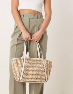 Сумка через плечо Accessoryize из смешанного плетения нейтрального цвета Accessorize