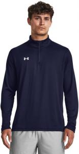 Under Armour мужская футболка Team Tech 1/4 Zip Loose Royal Blue с длинным рукавом, Midnight Navy/White
