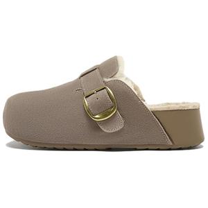 Резиновая подошва кожаные слипоны с закрытым носком для женщин BASTO, серый