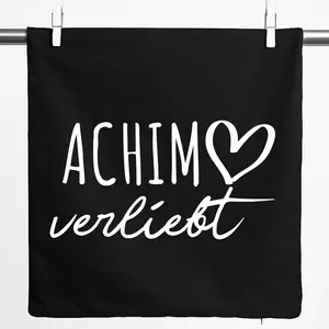 Наволочка Huuraa Влюбленный подарок Ахиму 40x40 см, черный хлопок, подарок Ахиму Hellweg Druckerei