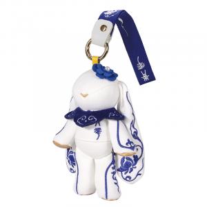 My Only Friend Мягкая и милая плюшевая подвеска в виде кролика Cocoa сине-белого цвета, высота 15 см