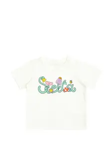 Графическая футболка Stella Vine Stella Mccartney Kids, бежевый