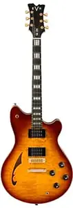 Электрогитара EVH SA-126 Special QM Semi-Hollowbody с корпусом из кленовой сердцевины, отделка Tobacco Sunburst, в жестком футляре цвета слоновой кости