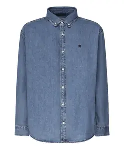 Свободная рубашка с вышитым синим логотипом Carhartt Wip, синий