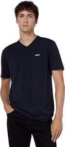 Мужская хлопковая футболка BOSS с коротким рукавом и V-образным вырезом, Crisp Navy
