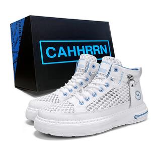 CAHHRRN Высокие кэжуал кроссовки мужские бело-голубые, цвет White Blue