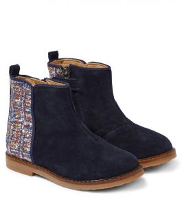 Блестящие замшевые ботинки Trip Back Pom d'Api, синий