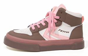 Женские кеды High Top для скейтбординга Feiyue бежевый/коричневый/светло-розовый