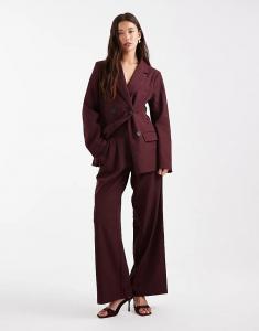 4th & Reckless, брюки-клеш с широкими штанинами и складками, бордовый цвет