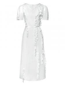 POST MERIDIEM платье миди с оборками, белый