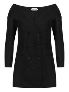 Alberta Ferretti топ из смесовой вирджинской шерсти, черный