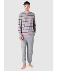 Длинная серая трикотажная мужская пижама El Búho Nocturno, светло-серый