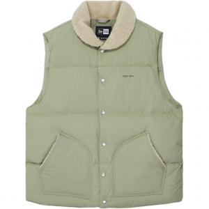 New Era Пуховый жилет унисекс, зеленый, с утолщенными лацканами, другие модели