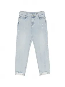 Украшенные джинсы с эффектом потертости Patrizia Pepe, синий