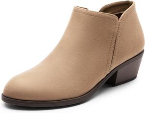DREAM PAIRS Женские ботильоны с низким массивным каблуком, удобные короткие осенние ботинки, Veloursleder In Nuance