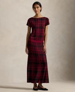 Женская миди-юбка-свитер без застежек Polo Ralph Lauren, Polo Black/Fireside Red