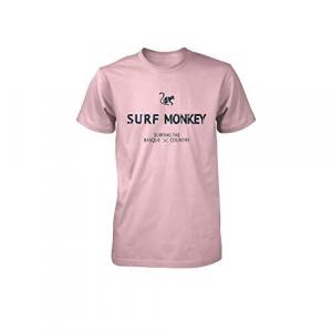 SURF MONKEY Футболка из органического хлопка с коротким рукавом, для взрослых (розовая)