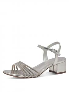 Tamaris Серебристые босоножки с ремешками