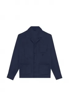 Льняная рубашка на пуговицах Vilebrequin, синий