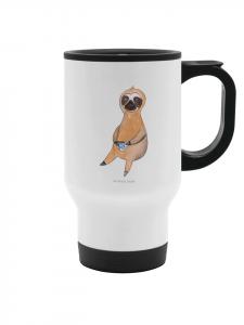 Mr. & Mrs. Panda Дорожная кружка для кофе с изображением белого ленивца (без слогана