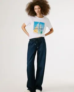 Женские прямые джинсы-джоггеры с эластичной талией Pepe Jeans, синий