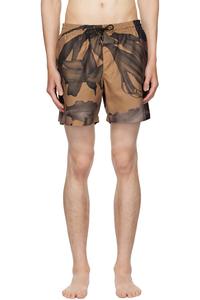 Dries Van Noten Плавки бежево-коричневого цвета с узором