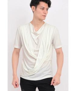 Высокий топ с коротким рукавом и драпировкой Tornado Mart, цвет White