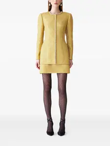 Твидовая мини-юбка с люрексом Carolina Herrera, желтый