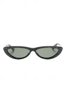 Солнцезащитные очки "кошачий глаз" с кристаллами Alexander McQueen, черный