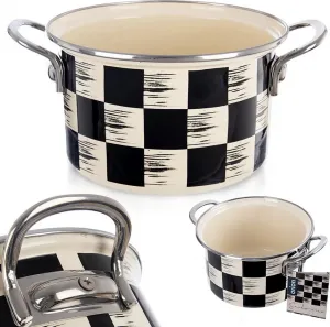 Эмалированная кастрюля , кастрюля для запекания, форма для запекания, эмалированная кастрюля, шахматная доска, 18 см, 2 л Orion