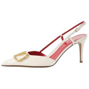 Valentino Туфли Vlogo на высоком каблуке 8 см, женские, цвета слоновой кости