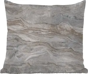 Подушка для улицы с текстурой мрамора, серая, 60x60 см, водонепроницаемая, для отдыха, декоративная, для сна MuchoWow