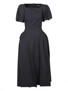 Платье миди с пышными рукавами Simone Rocha, черный