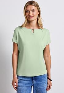 Базовая футболка MIT CUT-OUT Street One, цвет Grün