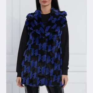 Жилет из искусственного меха с монограммой, жилет стандартного кроя Karl Lagerfeld, синий