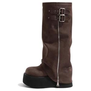MADALLO Коричневые женские ботинки до колена, цвет Brown