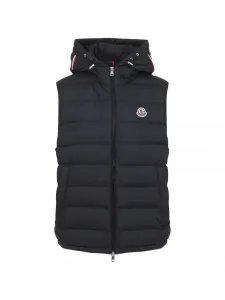 Стеганый жилет с капюшоном MONCLER, синий