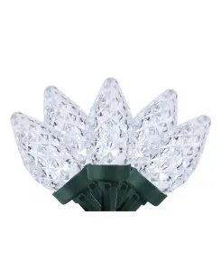 Набор из 100 белых граненых светодиодных рождественских гирлянд C7 с зеленым проводом Northlight, white