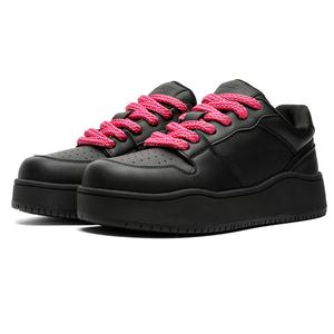 MOMGOG Износостойкие низкие скейтерские кроссовки на платформе унисекс черные, цвет Black